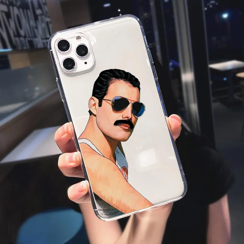 Freddie Mercury Queen band Phone Case For iPhones 12 mini 12 Por 11 Pro Max SE 2020 6s 7 8 Plus XS Max XR X Soft Silicone Cover