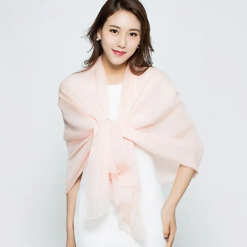 Long Scarf Summer Wrap Scarf Ladies Green Scarf Shawl Top Grade Brand Scarves Simple Plain Chiffon Head Scarf Womens Warm Scarve 6