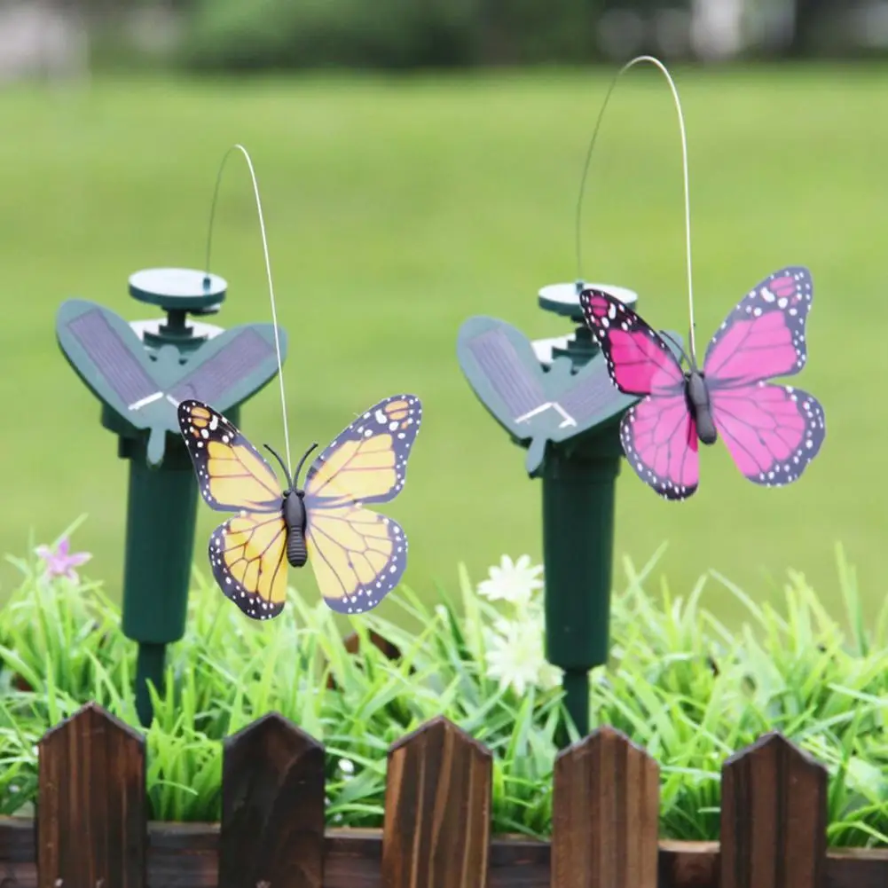 Красочные Солнечные летающие порхающие поддельные бабочка Двор садовый забор Кол Украшение Декор