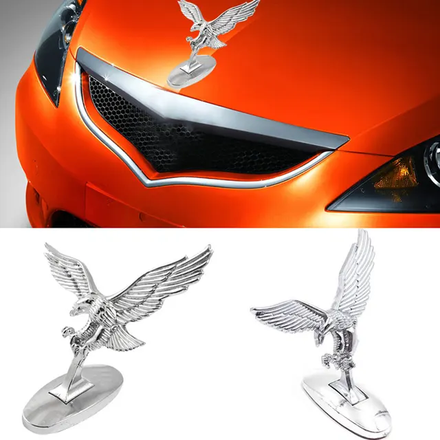 Metal 3D Emblem Car Front Hood Flying Eagle Badge Ornament Decals Sticker