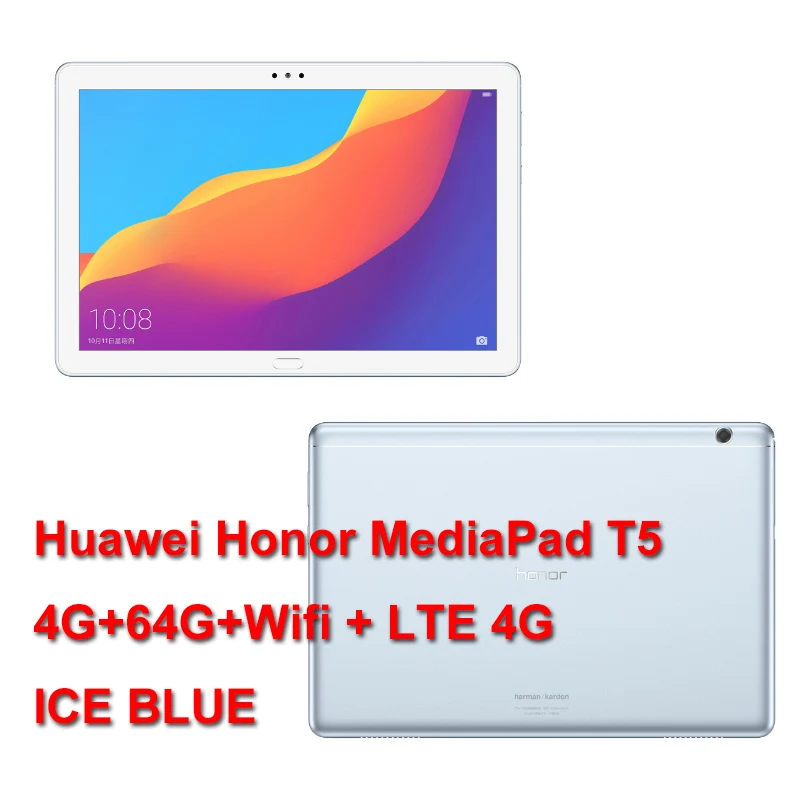 4G64G LTE Blue Huawei MediaPad T5 huawei honor T5 Kirin 659 Восьмиядерный 10 дюймов 3G/4G ram 32G/64G rom wifi/LTE huawei honor T5 android планшет - Комплект: 4G64G LTE Blue