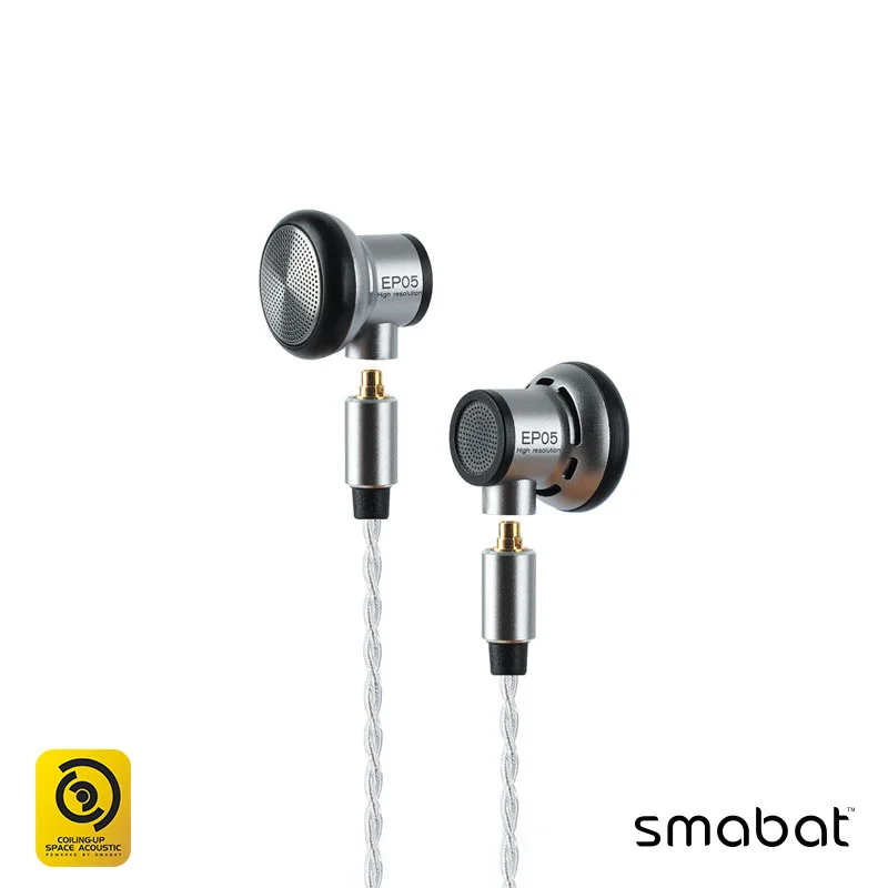 

Smabat EP05 mobile music HIFI headset mmcx cable excellent bass and treble, silver metal earplugs, gift USB-C