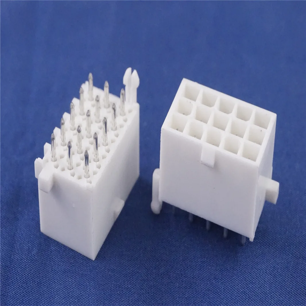 50pcs Pitch 4.14 mm Male Header 15 Pin 3x5 0.163" Straight Through Hole Cross Mini Universal Mate-N-Lok 770859-1 Shrouded