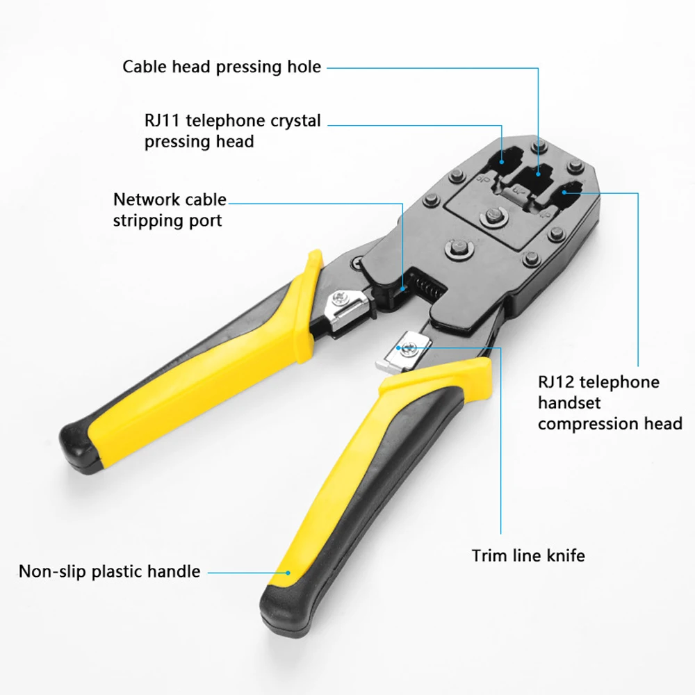 Handskit RJ45 RJ11 RJ12 набор инструментов для ремонта сети плоскогубцы с кабельным тестером пружинный зажим обжимной инструмент обжимные плоскогубцы