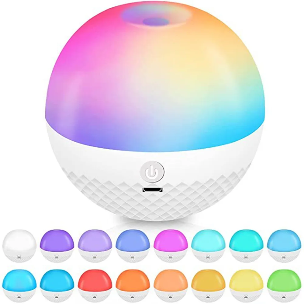 

Touch Dimming Remote Control LED Ambient Night Light 256 RGB Colors Round Desk Lamp Rechargeable
