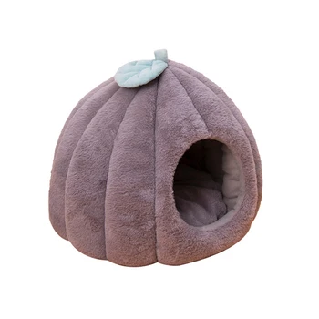 

Pet Cat Dog House Bed Mat Warm Soft Removable Kennel Nest Pet Mat Tent Funny Fruit Pumpkin House Bed Nest For Kitten Puppy