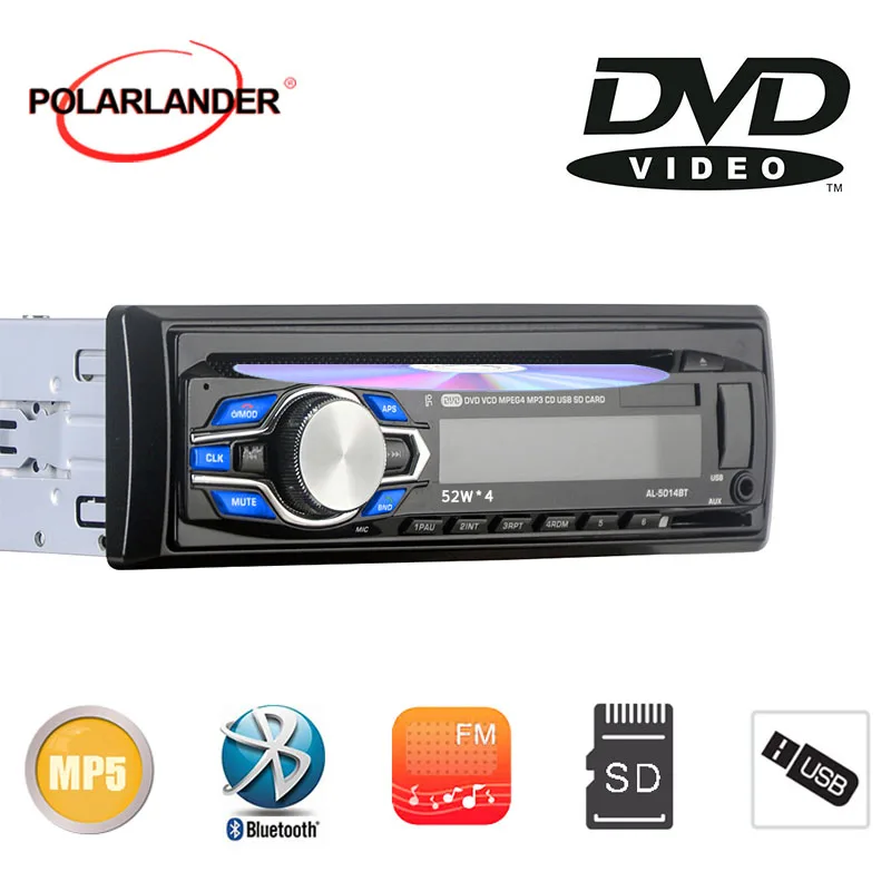 1Din 12V Car DVD CD Player Vehicle MP3 Car Stereo Handfree Call Autoradio  Bluetooth Aux-in FM USB Remote Control 4 * 45W Speaker Car MP3 Player 2