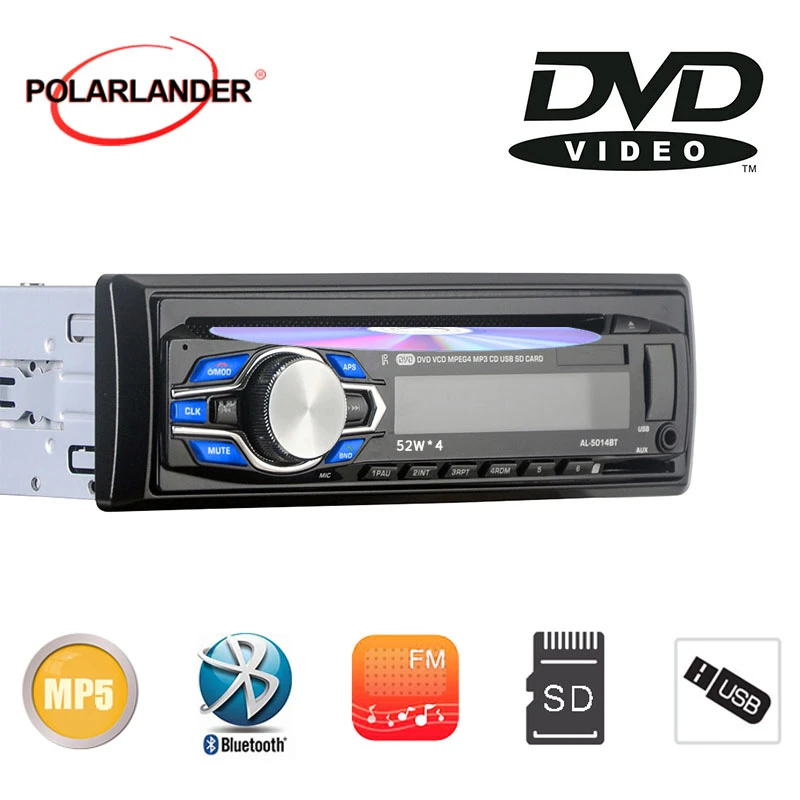 1 Din Dvd Cd Bluetooth Stereo Car Radio Mp4 Mp3 Car Dvd Cd Player Usb/aux/sd/mmc  12v Handfree Autoradio 87.5-108.0mhz - Car Mp3 Player - AliExpress