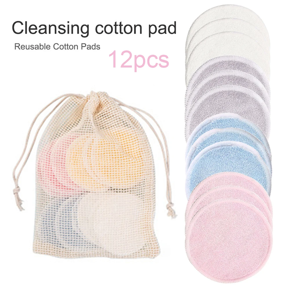 Reusable Bamboo Cotton Pads Washable Makeup Remover Pad Soft Face Skin Cleaner Facial Cleaning Beauty Tool With Bag 2