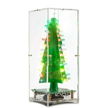 

NEW 3D Christmas Tree Music Box Soldering Practice Project DIY Electronic Science Assemble Kit with 7 Colors Flash Light