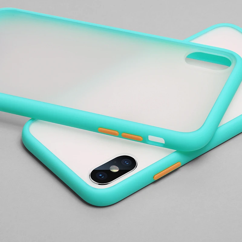 Противоударный защитный чехол для телефона iPhone 11 Pro XR XS Max X 10 8 6 6s 7 Plus, мягкий полупрозрачный жесткий чехол - Цвет: Light Green