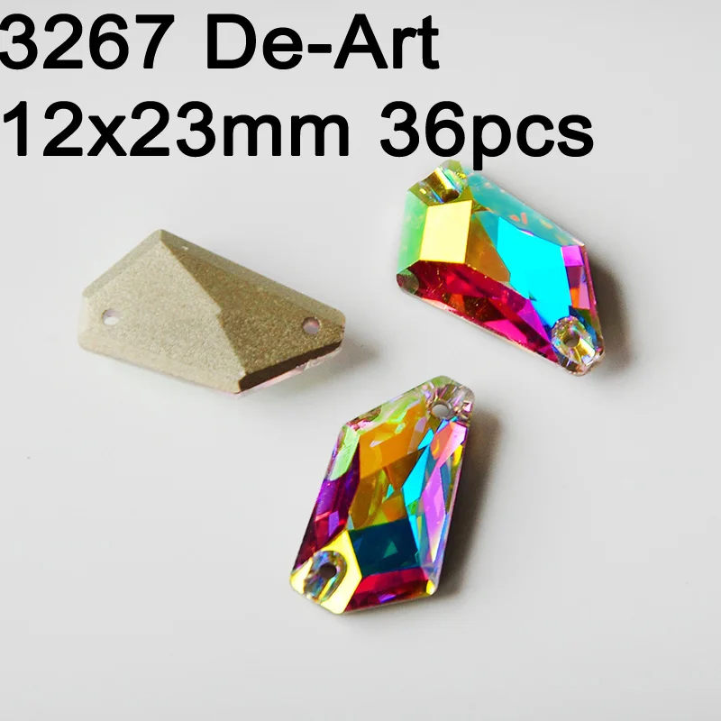 De-Art 12x23mm 36pcs Новые Стразы всех форм шитья кристалл AB пришивные стразы плоские с оборота стразы кристаллы Пришивные декоративные камни для одежды Одежда - Цвет: De-Art 12x23mm 36pcs