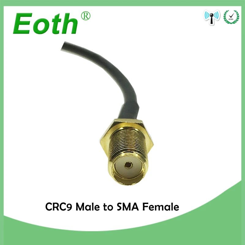 EOTH 10pcs 3G HUAWEI modem adapter SMA Female Jack nut Switch CRC9 Right Angle pigtail cable RG178 Wholesale 15CM 6