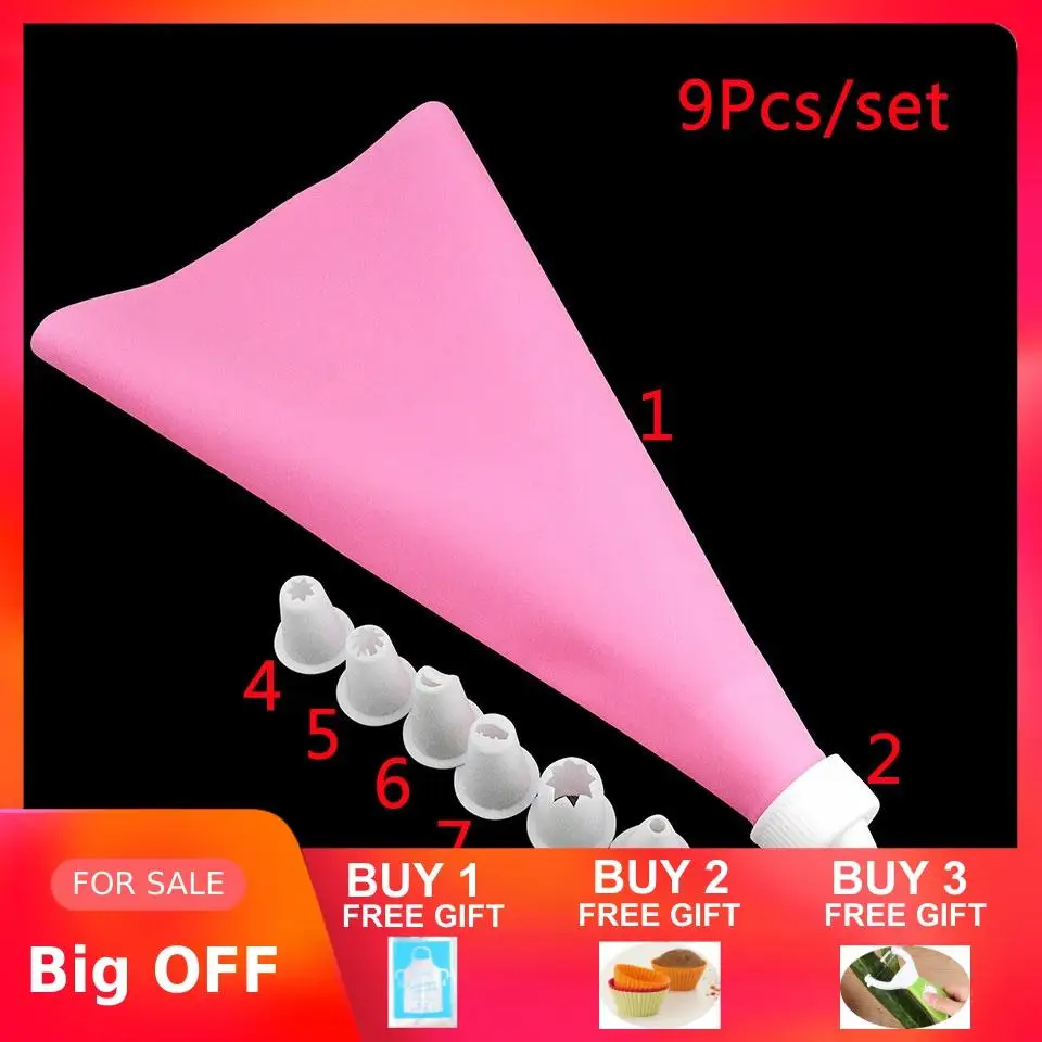 9 шт./компл. насадки Обледенение Трубопроводы Крем и кондитерский мешок