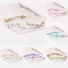 

Fashion DIY Handmade Retro Flower Leaf Ceramic Bead Bracelet For Girl Child Gift Charm Adjustable Women's Ancient Stone Bracelet