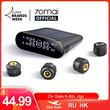 70mai Tire Pressure Monitor System Lite Smart Car TPMS Solar Power APP Control Auto Security
