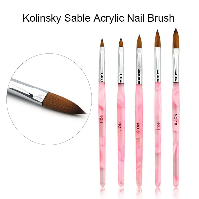 Acrylic Nail Brush Kolinsky Sable Uv Nail Gel Nail Brush Crystal Painting Drawing Carving Dotting Pen Diy Nail Design Brushes Nail Brushes Aliexpress