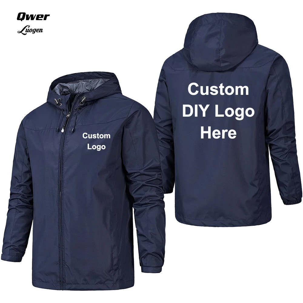 EUR Size Spring Autumn Custom Logo Design Men Jacket DIY Print Zipper Coat Windproof Waterproof Jacket Unisex Outdoor Jackets EUR Size Spring Autumn Custom Logo Design Men Jacket DIY Print Zipper Coat Windproof Waterproof Jacket Unisex Outdoor Jackets