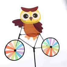 Игрушки в виде ветряной мельницы для детей 3D животное сова на велосипеде штифт ветряной мельницы Whirligig детские игрушки садовые лужайки вечерние украшения для улицы