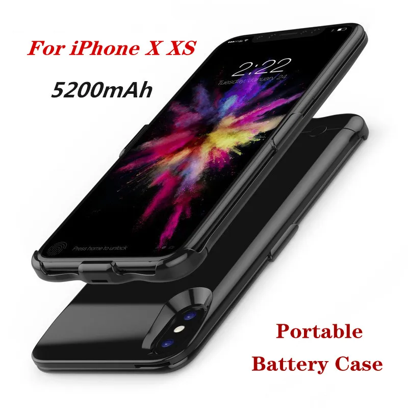 Портативное Резервное зарядное устройство KQJYS 5200 мАч чехлы для iPhone X Xs чехол