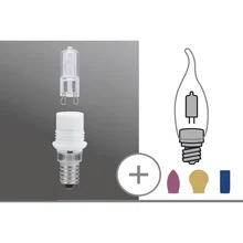 54919 Галогенная лампа 20 Вт G9 с переходником на E14 Под сменный плафон