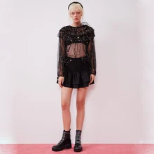 Ladyfirsy ZA юбка женская сексуальная шикарная юбка сзади Сексуальная молния оборки необычный дизайн женские повседневные стильные мини юбки Mujer