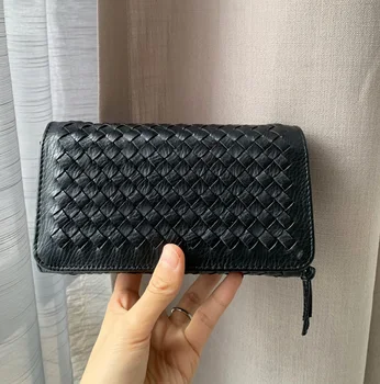 

Fashion Knitting Crossbody Bag Women Clutch Handbags Day Clutch Wallet Handmade Leather Beach Shoulder Messenger Bag