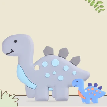 

BPA Free Animal Silicone Teethers Baby Teething Necklace Toy dinosaur Food Grade Silicone Cartoon Nursing Tiny Rod