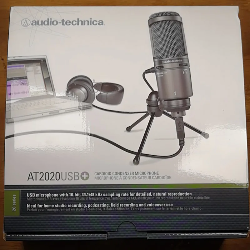 Original Audio Technica AT2020USB+ Wired Cardioid Condenser Microphone With  USB Plug