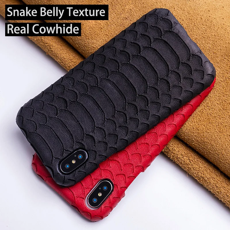

Cowhide Phone Case For iPhone Xr 6 6s 7 8 Plus X Xs Max Case Luxury Python skin Texture Cover For 6p 6sp 7p 8p Case