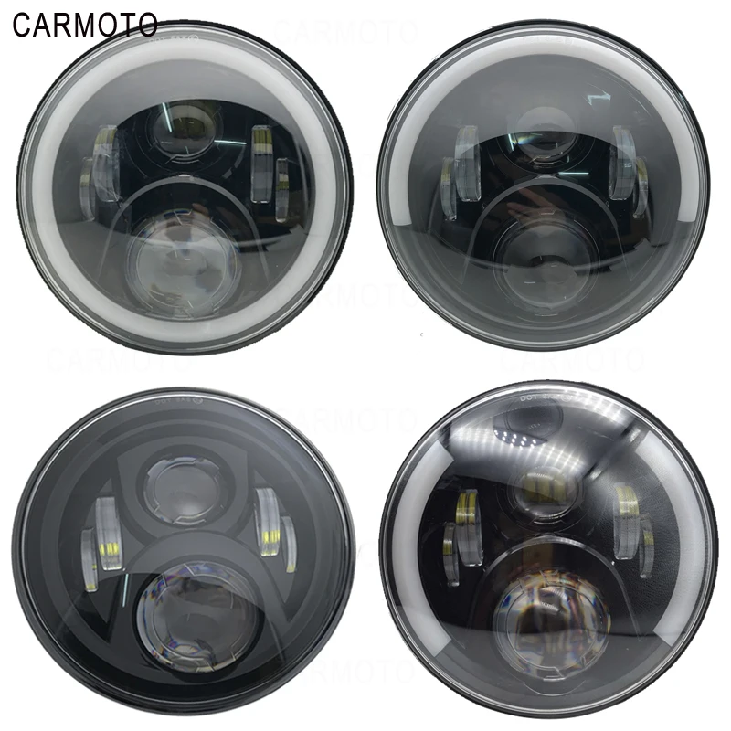 

For lada niva 4x4 suzuki samurai Toyota 7"LED DRL Halo Headlights For VAZ 21017Inch LED Headlamps with Halo Ring Amber Turn Sign