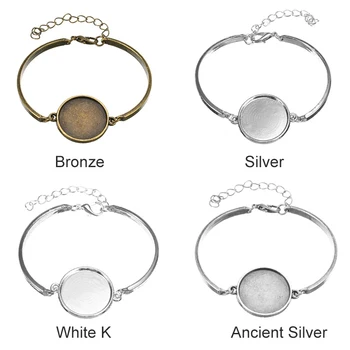 

1pc/5pcs 20mm Bangle Settings Bracelets Round Blank Cabochon Bracelet Base Trays DIY Jewelry Making Accessories