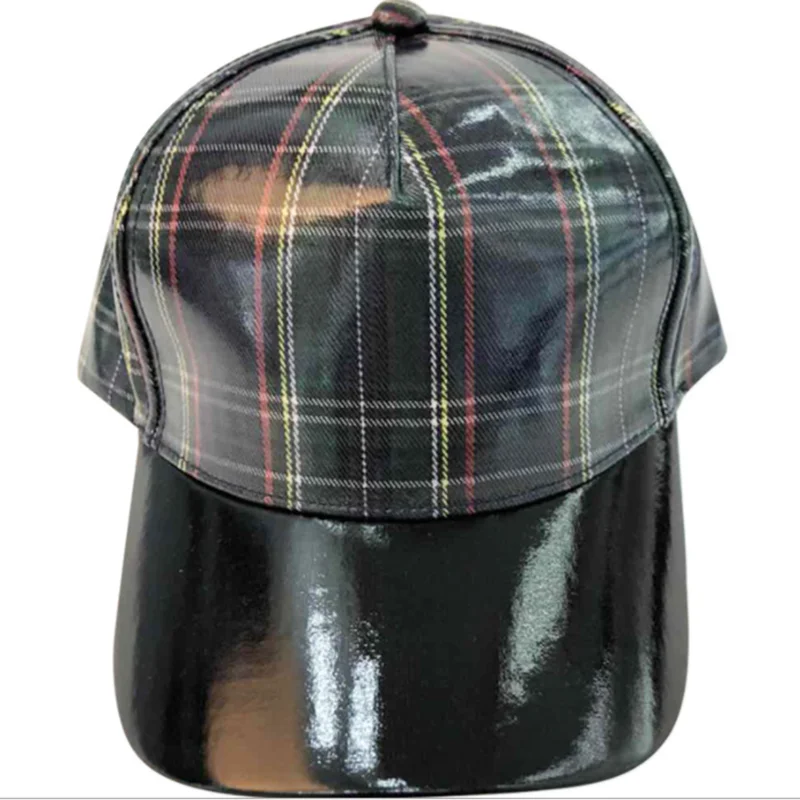 Женская кепка Классическая британская клетчатая шотландская стильная с прозрачной ПУ трендовая бейсболка