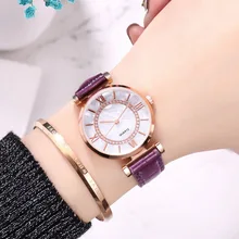 Роскошные Стразы Leanther часы с браслетом-ремешком для женщин Кристалл Аналоговые кварцевые наручные часы женские модные спортивные часы