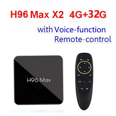 4G 32G with Voice H96 Max X2 4K box 2,4G 5GHz Wifi Bluetooth телеприставка S905X2 Android 8,1 Android tv box 2G или 4G DDR4 16G 3 2G 64G - Цвет: 4G 32G with Voice