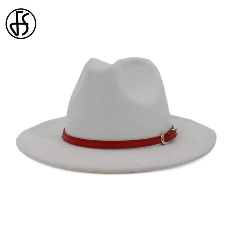 Женская/Мужская шерстяная фетровая шляпа FS элегантная джентльмена с Красной