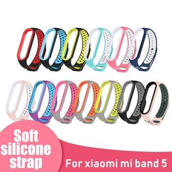 

17 colors Bracelet For Xiaomi Mi Band 5 Silicone Wrist Strap for Xiaomi Mi Band 5 NFC Smart Watches Sports Bracelet Accessories