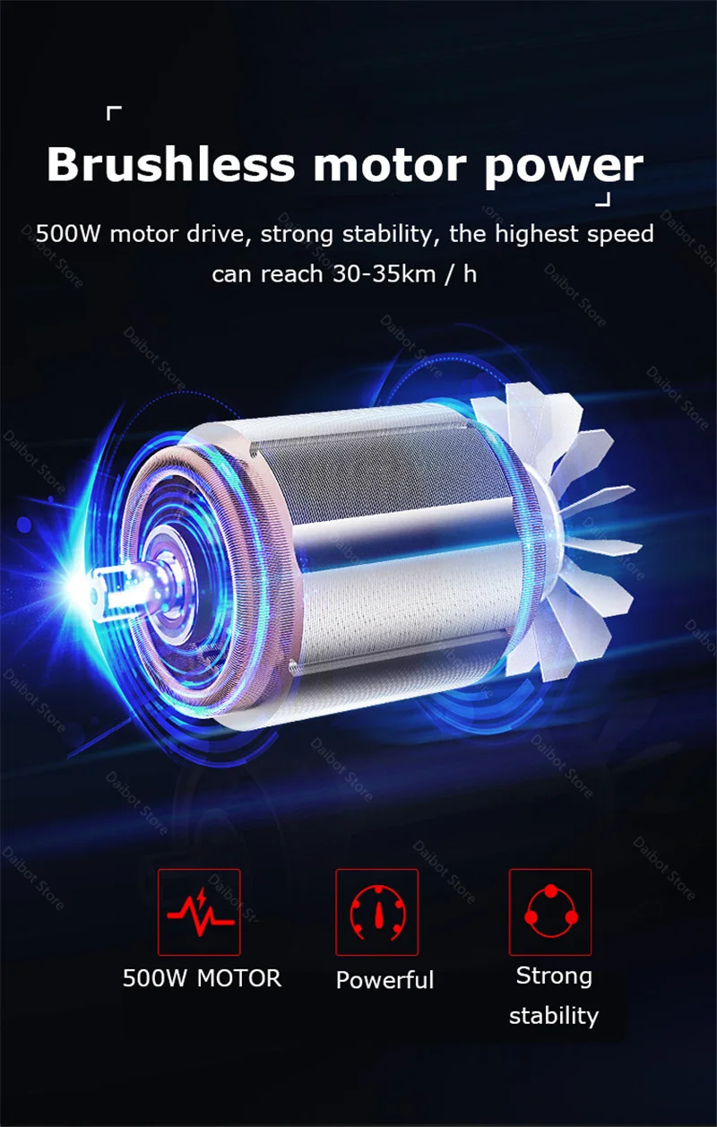 DB Electric Skateboard Scooter Three Wheels Electric Bicycles 12 Inch 500W 48V Range 45KM Electric Scooter Bike For Disabled (11)