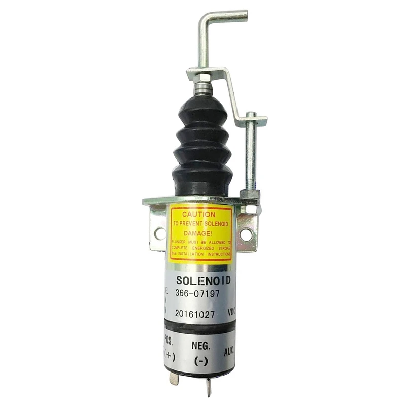 

1502-12C7U2B2S1 SA-3405T 366-07197 2 PINS 12V Stop Solenoid Valve-Sinocmp Cut Off Solenoid for Electric Solenoid Exchavator,