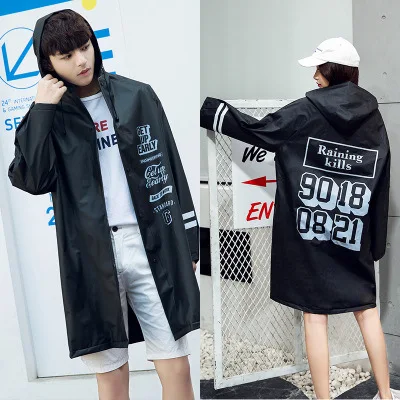 Длинный дождевик для взрослых EVA водонепроницаемый пончо путешествий на