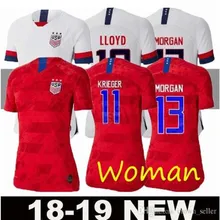 Женская футболка для футбола, футболка для девочек в американском стиле, футболка для футбола в американском стиле, домашняя одежда в американском стиле, 19/20, Морган Ллойд, RIPINOE KRIEGER, женская футболка в американском стиле