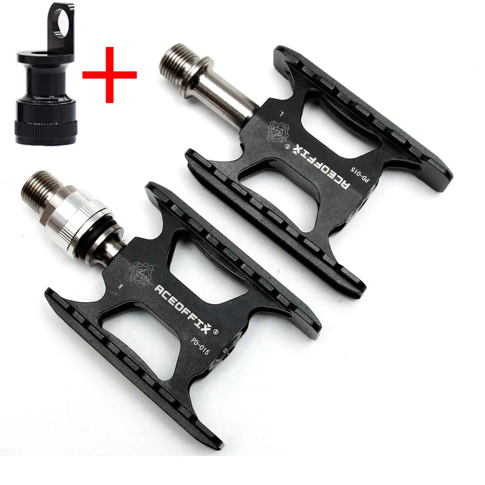 Pedal Fast Buckle CNC ультра легкие титановые оси педали с обеих сторон quickrelease Ti шпинделя педали для велосипеда Brompton - Цвет: Pedal Fast Buckle