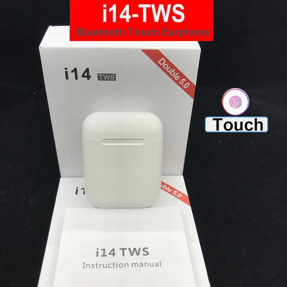

i14 tws Wireless Bluetooth Earphone Headphones Touch control Earbuds Headset With Charging case for iPhone Xiaomi Samsung