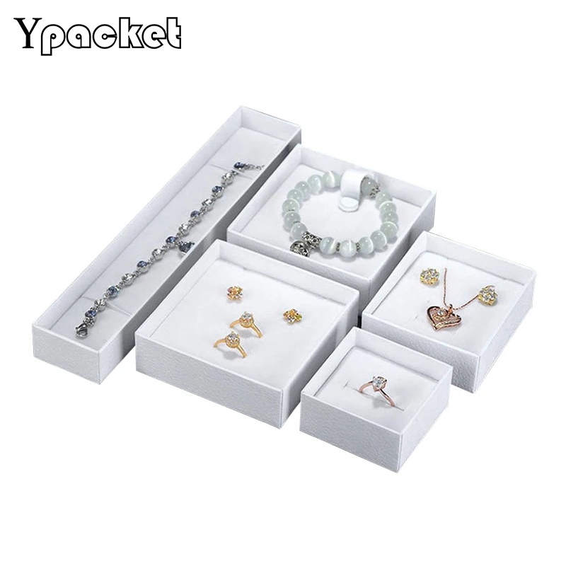 

50pcs/Lot Square/Rectangle Engagement Ring Earrings Necklace Bracelet Display Gift Box Packaging Cardboard Boxes Customized