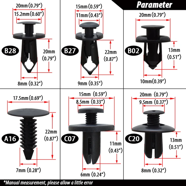 Car Retainer Clips & Plastic Fasteners Kit- Auto Push Pin Rivets Set Auto  Plastic Clips/Fasteners/Screws/Nuts/Plastic Rivet - China Auto Clips, Auto  Car Clips