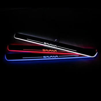 

LED Door Sill Streamed For GMC SAVANA 1500 2002-2020 to 2013-2020 Scuff Plate Acrylic Door Sills Car Sticker Accessories