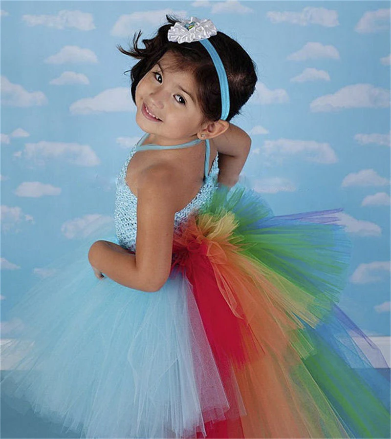 Платье для девочек в стиле рок-звезды; платье-пачка для девочек; карнавальный костюм; Свадебные платья из тюля с цветочным узором для девочек; детское карнавальное бальное платье на Хэллоуин