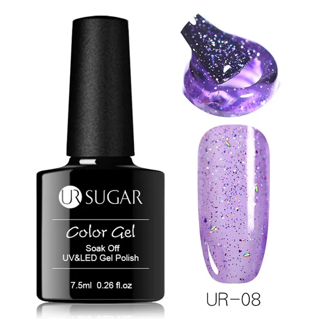 Jelly 8 Ur Sugar 7,5 мл голографический Блестящий Гель-лак для ногтей Блестящий УФ-гель лак Радужный лазер отмачиваемый УФ гель для ногтей - Цвет: Jelly 8
