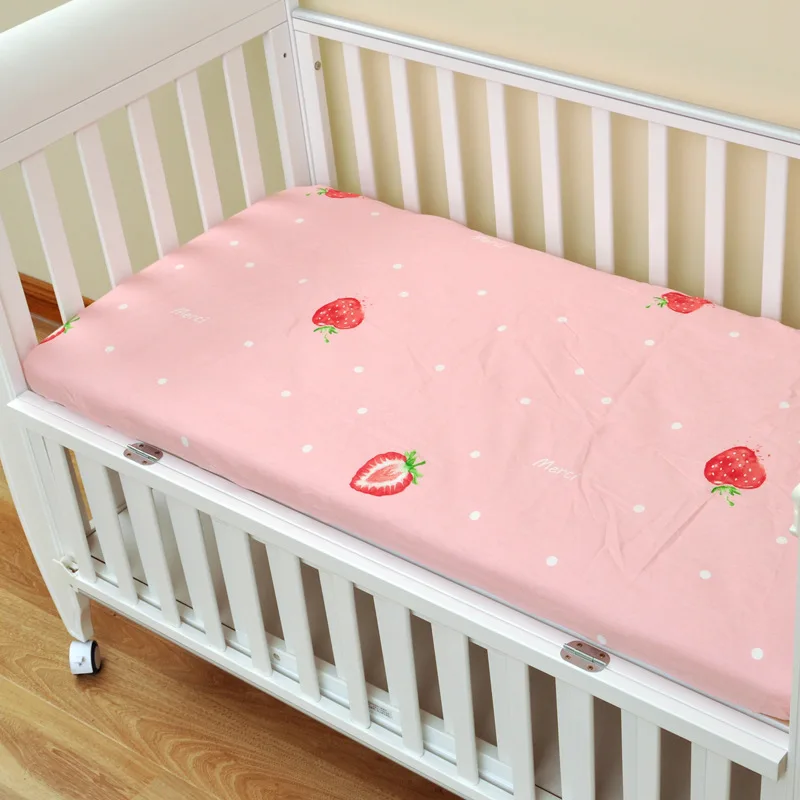 

Cotton Crib Fitted Sheet Soft Breathable Baby Bed Mattress Cover Cartoon Newborn Bedding For Cot 130x70cm Bedding Bed Baby