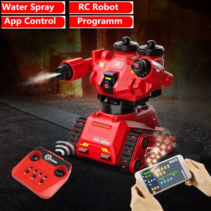 Intelligent Early Education Toy 2.4G Remote Control Robot Mobile App Fire Fighting Water Spray RC for Boy Kid | Игрушки и хобби
